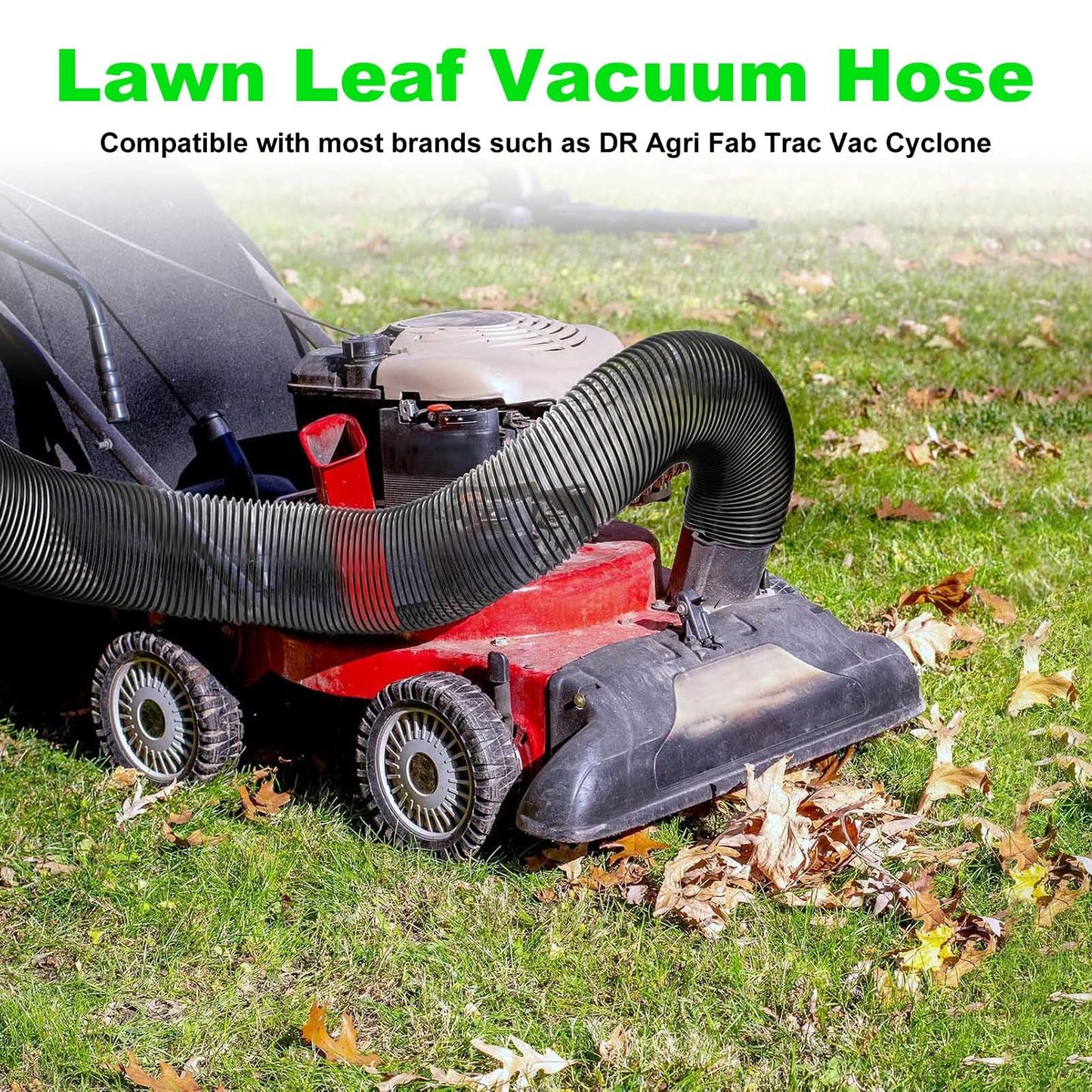 Leaf Vacuum Dust Collection Hose 8 Inch x 6 Foot PVC Flexible Grass Catcher Bagger Hoses Replacement DR Agri-Fab Etc Brands Lawn Leaf Blowers Hose