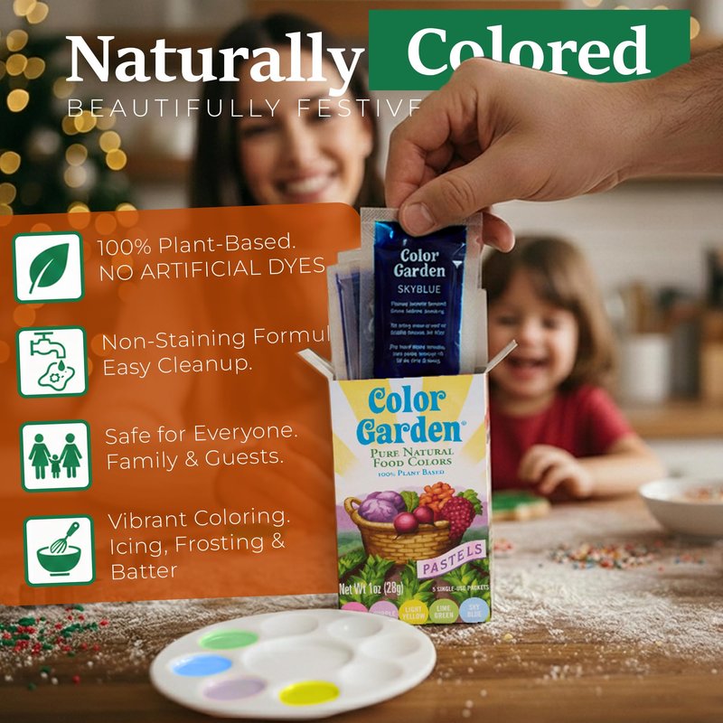 Color Garden Pure Natural Food Coloring, Pastels – 5 ct 1 oz | Plant-Based, Vegan, Non-Toxic Liquid Food Dye, Healthy Food Coloring