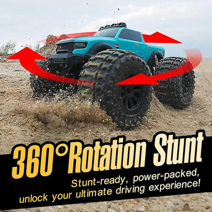 8816 1:12 Amphibious Remote Control Car with Full Proportional Steering-Fully Waterproof All Terrain RC Monster Truck for Kids 6-12+ 7.4V 4WD 2.4Ghz 60+ Min Dual Battery Blue