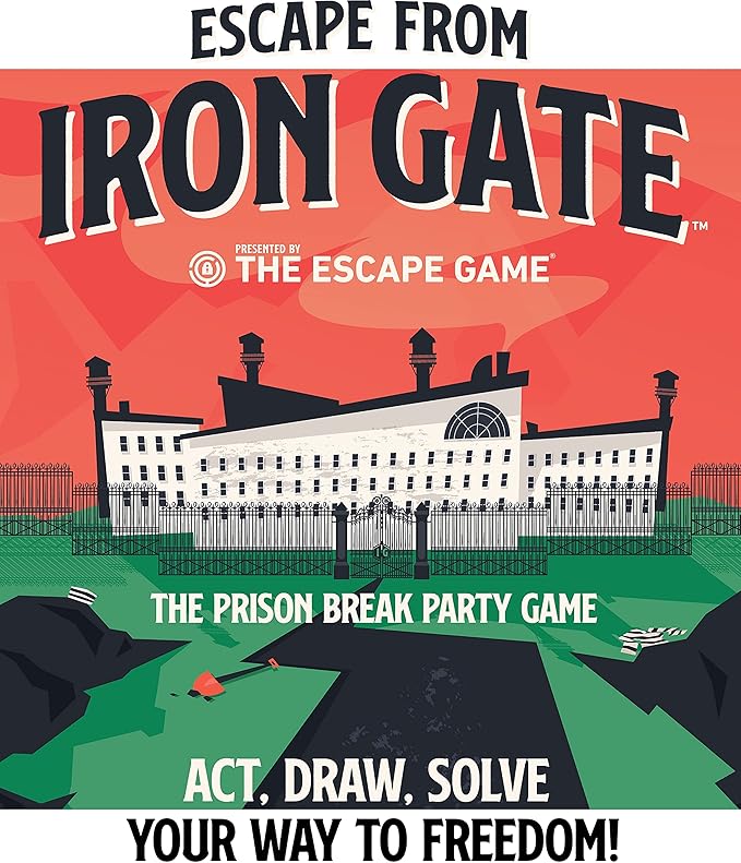 The Escape Game: Escape from Iron Gate - The Puzzle Completing Drawing Acting and Trading Prison Break Party Game by Pressman Multi Color