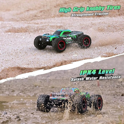 HAIBOXING 1:14 RC Truck 39km/h High-Speed RC Car4WD Hobby Remote Control Car Electric Vehicle with 2.4 GHz Remote Control 4X4 Waterproof Off-Road Truck with 2 Rechargeable Batteries 2 Shells