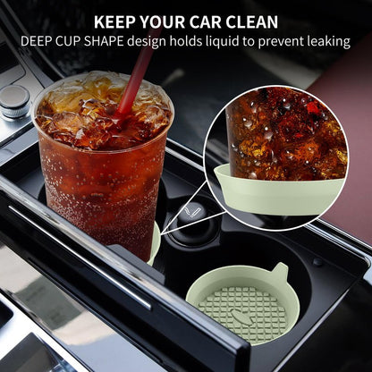 ME.FAN Car Cup Holder Coasters [4 Pack] Silicone Cups Mats, Automotive Universal Non-Slip Recessed Interior Accessories Desert Sage