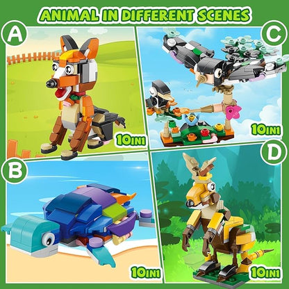 40 Packs Animal Party Favors for Kids - 1240PCS Mini Animal Building Block Set for Goodie Bag Fillers Valentines Day Classroom Prizes Easter Birthday Gifts for Boys Girls Students