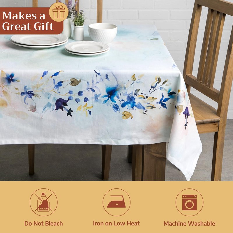Maison d' Hermine Table Cloth Rectangle Table 100% Cotton 60 x 120 Inches Tablecloth Reusable Decorative for Dining Kitchen Room Farmhouse Home Gifts for Mothers Day Spring Summer - Lazy Summer Days