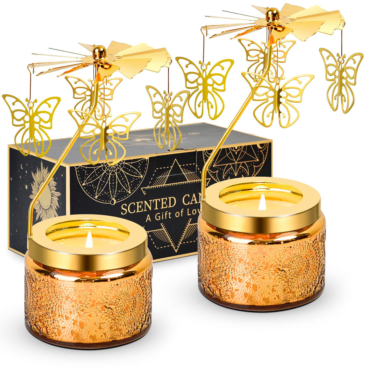LYOBATH 2 Pack Butterfly Scented Candle Gift for Women, Perfect for Moms, Best Friends, Daughters, Sisters, Colleague, neighbours, Ideal for Birthdays, Anniversaries, Christmas, Thanksgiving, and More