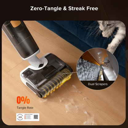 roborock F25 GT Set Wet Dry Vacuum Mop, Wet Dry Vacuum Cleaner Cordless, 20000Pa Floor Cleaner Machine for Tile Hard Floor, 194°F Self Cleaning Mop Combo with 180° Lie-Flat, 2 Extra Roller Brush