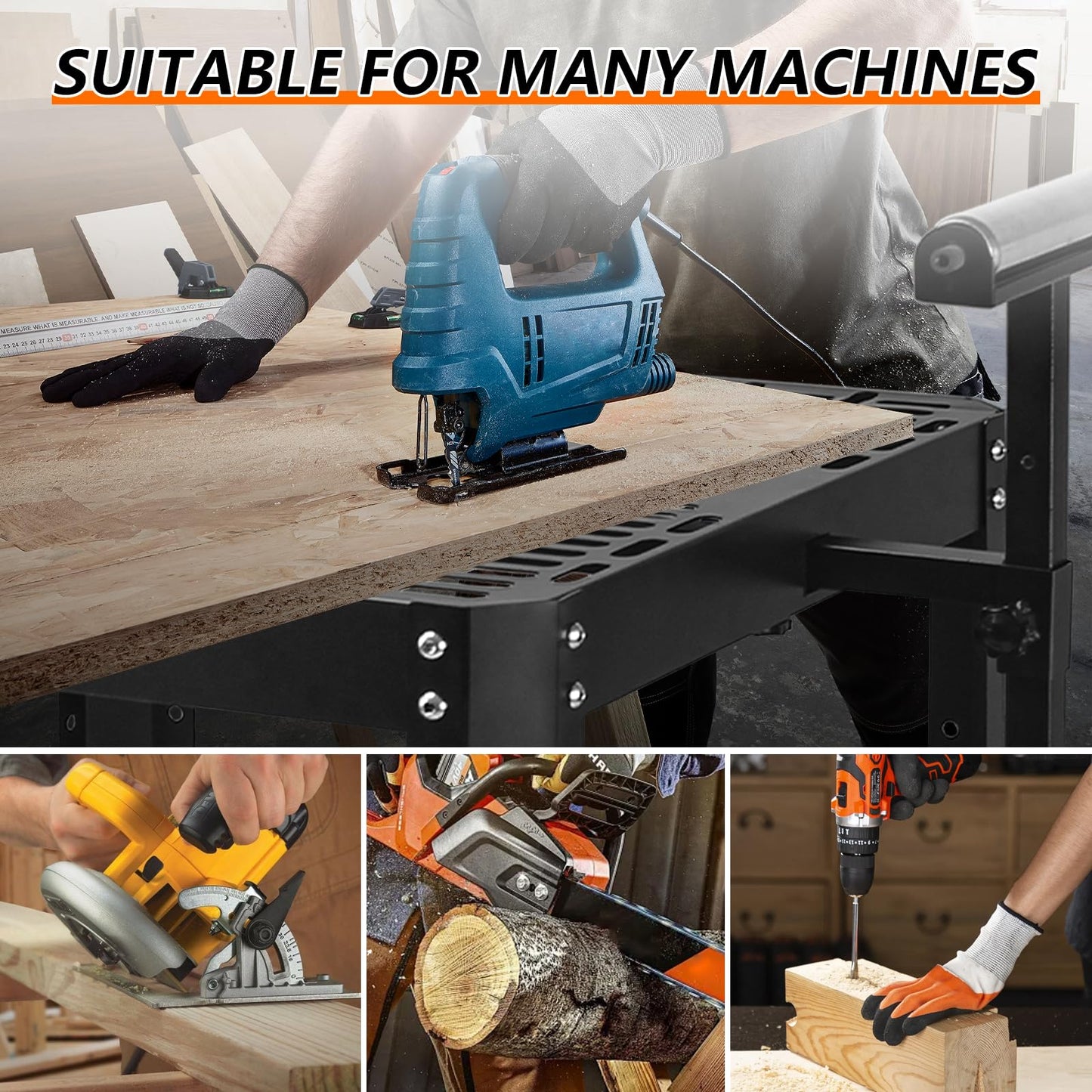 Planer Stand with Wheels,550 lbs Load Capacity Power Tool Stand,Height Adjustable Miter Saw Stand,Planer Table Stand with Extension Rollers, for Most Planers, Saws, Bench-top Machines, Power Tools