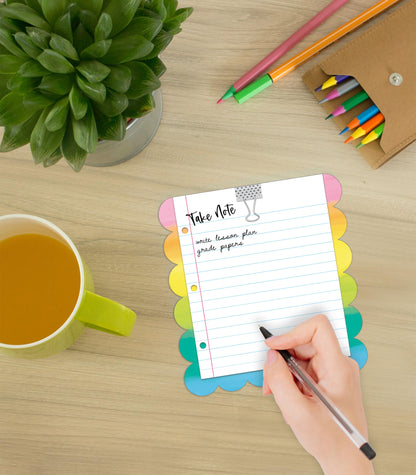 Carson Dellosa Creatively Inspired Notepad 3-Pack, Rainbow Note Pads for Goals, To Do List, Checklist, Notes, and Classroom Organization Stationary, Desk Accessories and Office Supplies