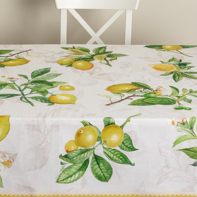 Maison d' Hermine Table Cloth Rectangle Table 100% Cotton 60 x 108 Inches Tablecloth Reusable Decorative for Dining Kitchen Room Farmhouse Home Gifts for Mothers Day Spring Summer - Limoncello