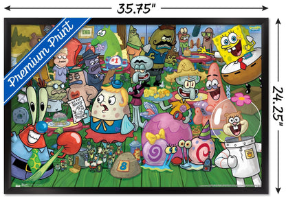 Trends International Nickelodeon Spongebob - Character Wall Poster, 22.375" x 34", Black Framed Version