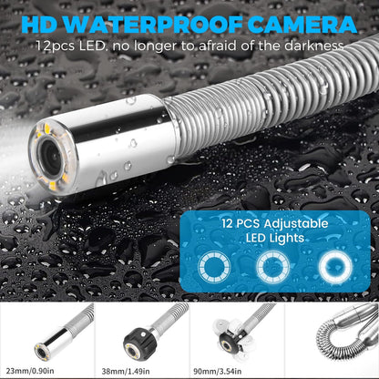 FDGSAB Sewer Camera with 512Hz Locator, 20/30/50m, 7" Pipeline Inspection kit with DVR Function, IP68, 12 Adjustable LEDs, A 32GB Card for Sewer Line, Home, Duct Drain Pipe Plumbing (9618FTR-20)