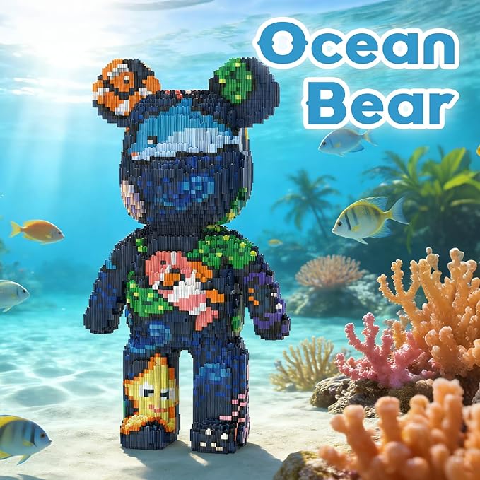 Ocean Bear Building Blocks (7000 PCS) Creative Animal Brick Set for Kids &amp Adults Micro Building Blocks Teddy Blocks Children Toys for Christmas Halloween Anniversary