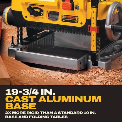 DEWALT Thickness Planer, 13-inch Wood Planer, Three Knife Two Speed, 15 Amp, 20,000 RPM Motor (DW735X)