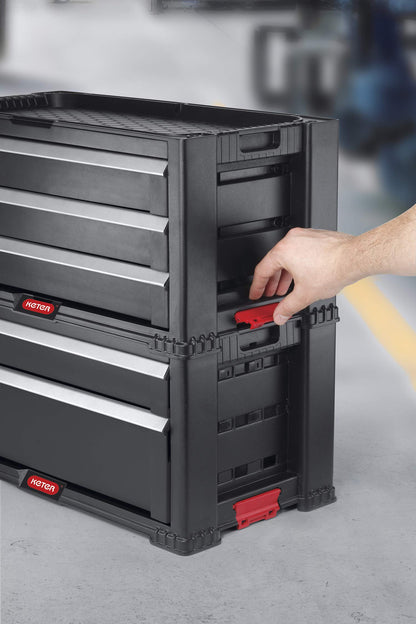 Keter 240762 5 Drawer Modular Garage & Tool Organizer, Black