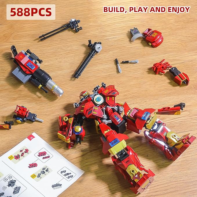 City Iron Warrior Mecha Building SetsMech Armor Building Blocks Model KitsRobot Action Figure Toy Playset for Kids for Boys and Adults Age 6 8 10 14