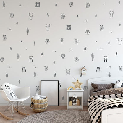 Baby RyRo London Stylish Animal Wall Stickers - Nursery, Toddler, Kids Jungle Wall Stickers with Adorable Safari Animal Designs. Easy to Apply Baby Wall Stickers. Designed by Parents in The UK