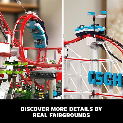 Mould King Roller Coaster Building Set Large Amusement Park Coaster Model Kit with Motors Creative Gift for Adults Engineering STEM Toy for Teens (3646 PCS)