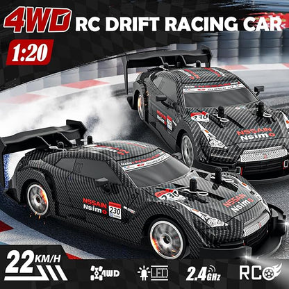 RC Drift Car 1:20 High Speed 4WD Remote Control Car with Cool Lighting 30km/h Racing RC Drifting Cars Gifts for Adults for Drift and Race