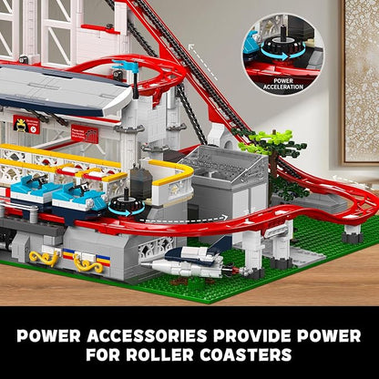 Mould King Roller Coaster Building Set Large Amusement Park Coaster Model Kit with Motors Creative Gift for Adults Engineering STEM Toy for Teens (3646 PCS)