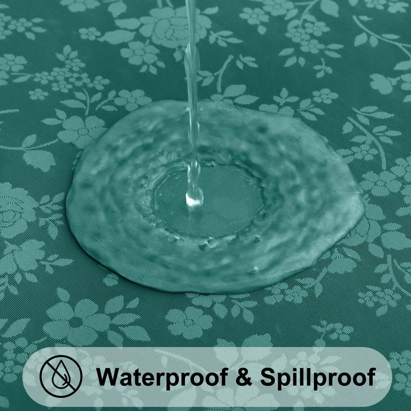Smiry Round Table Cloth, Waterproof Heavy Duty Vinyl Tablecloths, Wipeable Washable Table Cover for Kitchen and Dining Room (Green, 60" Round)