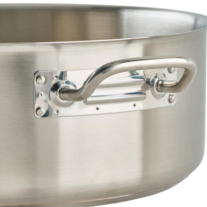 Winco Commercial-Grade Stainless Steel Brazier with Lid, 20 Quart