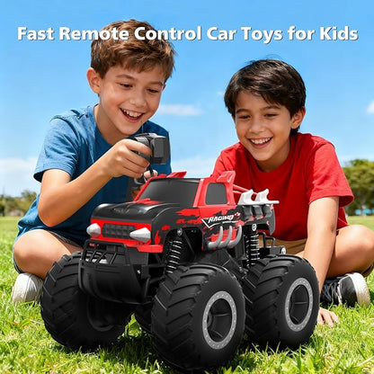 Amphibious Remote Control Car Monster Truck Toys - 1:16 All Terrain RC Trucks High Speed RC Cars with Crashworthy BodyOff- Road Electric Vehicle Kid Toys for Boys and GirlsAge 6+Red