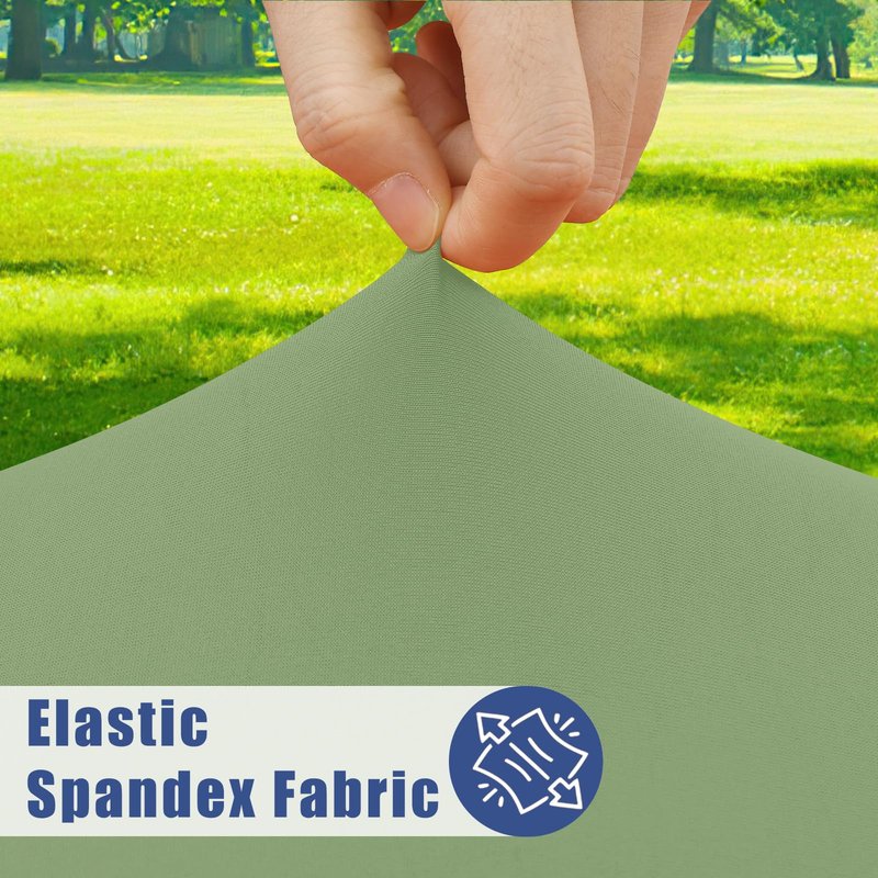 Moosfor Round Spandex Tablecloth, Elastic Fitted Waterproof Tablecloths for 18"-24" Tables, Stretch Washable Picnic Table Cover for Camping, Dining, Indoor and Outdoor, Sage Green