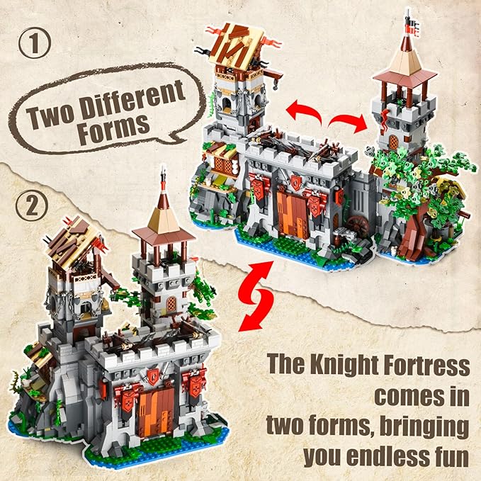 BNG Medieval Castle Building Set for Adult2 in 1 Knights Castle Building BlocksHouse Architecture Collection ToyHome Office Decor and Creative Gift for Teen 14+(2568PCS)