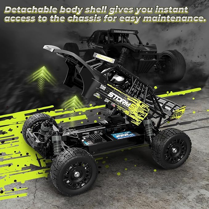 HAIBOXING 1:18 Desert Off-Road RC Truck 18856 RTR Fast 36km/h 4WD Electric Car Splash-Proof Hobby Grade for Kids Beginners and Adults Dual Batteries for Extended Outdoor Fun - Remote Control Toy