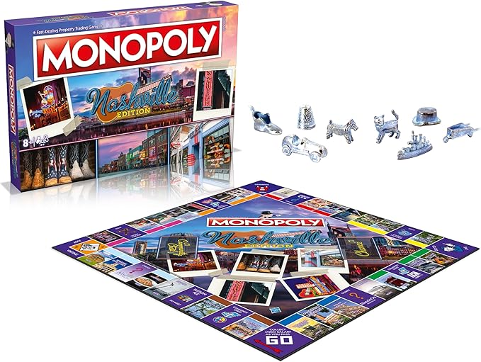 Monopoly Board Game Nashville Edition: 2-6 Players Family Board Games for Kids and Adults Board Games for Kids 8 and up for Kids and Adults Ideal for Game Night