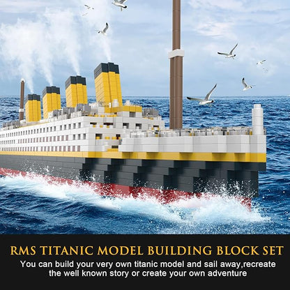Titanic Micro Mini Building Set1878 Pieces Big Ship Model Building ToysDIY Educational Toys 3D Puzzle KitSTEM Ship Creative Project Model Building Set Birthday for AdultsKids