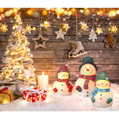 Crystal Club Christmas Flameless Candles, Set of 3 Santa Snowman Real Wax Candles, Battery Operated LED Candles with Remote and Timer for Christmas Tree, Holiday Home Décor (Red)