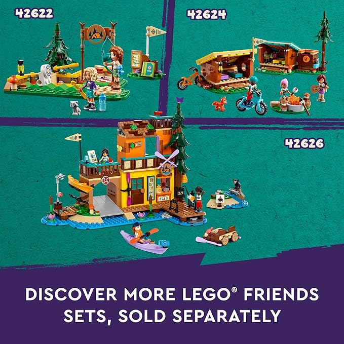 LEGO Friends Adventure Camp Tree House Building Toy - Pretend Play Toy Figures &amp Playsets for Girls &amp Boys Ages 8+ Years - with 5 Mini Dolls &amp 5 Animal Figures - Gifts for Kids - 42631