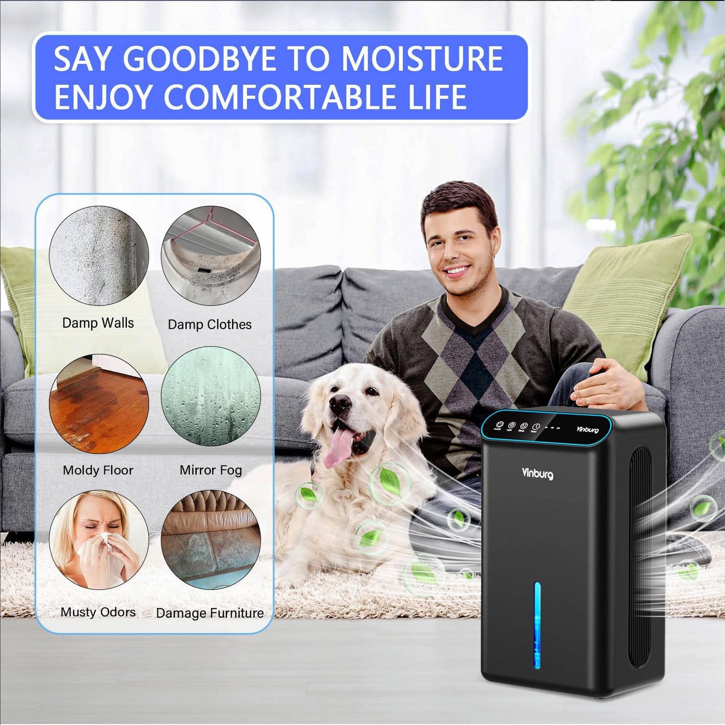 Dehumidifier for Basement (85 OZ, 800 sq ft) Quiet Dehumidifiers for Home, Auto Shut-Off, Sleep Mode, 3 Gear Timer(8H,16H,24H), Small Dehumidifier for Bedroom, Bathroom with Drain Hose(Dark Black)
