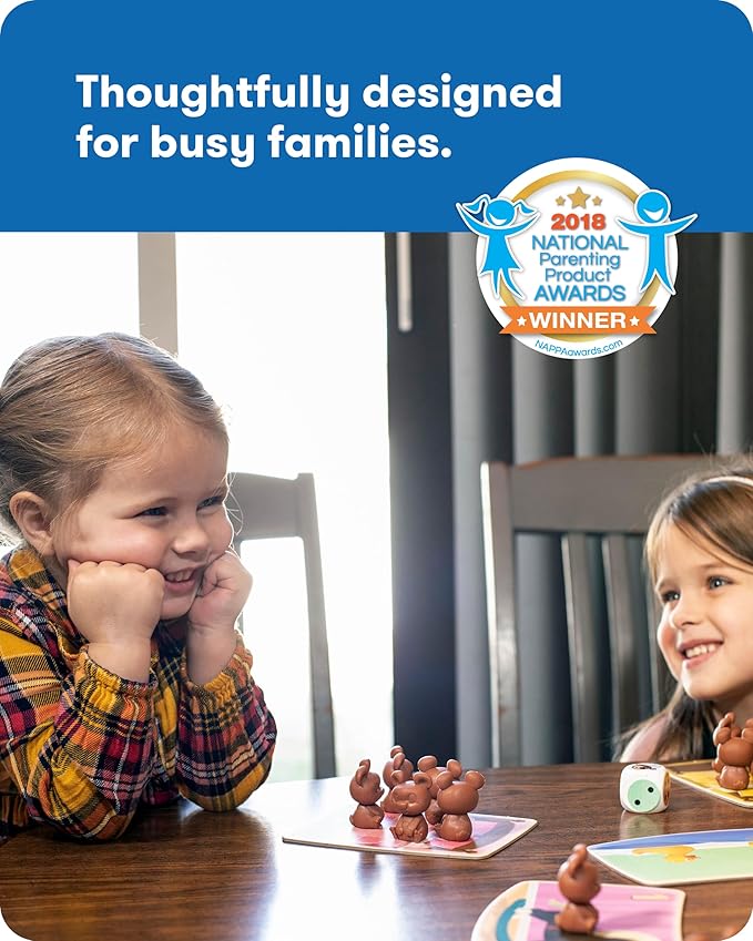 SimplyFun Uncle Beary’s Bedtime - an Engaging and Educational Toddler Game - Learn to Develop Counting Skills Focus and Self Control - 2 to 4 Players for Kids Ages 3 &amp Up