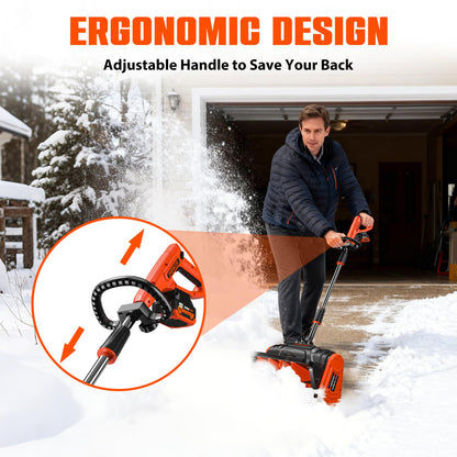 40V Cordless Snow Shovel, 13-Inch | 2 x 40V 4.0A Battery Powered Snow Blower, Powerful Brushless Electric Snow Shovels with Quick Charger & Directional Plate for Pathway, Patio, Deck, Driveway