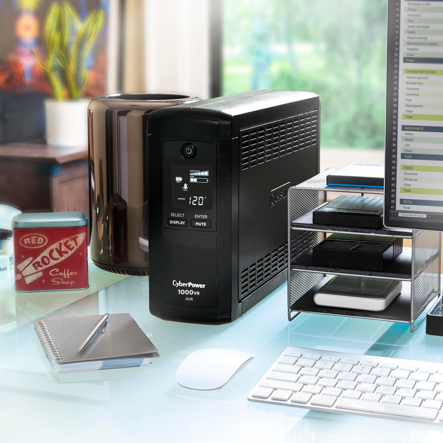 CyberPower CP1000AVRLCD Intelligent LCD UPS Battery Backup and Surge Protector, 1000VA/600W, 9 Outlets, AVR, Mini-Tower, UL Certified