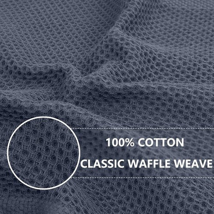Homaxy 100% Cotton Oversized Waffle Weave Kitchen Dish Towels, 3-Pack Ultra Soft Absorbent Dish Towels, Quick Drying Cleaning Towels, 20 x 28 Inches, Dark Grey