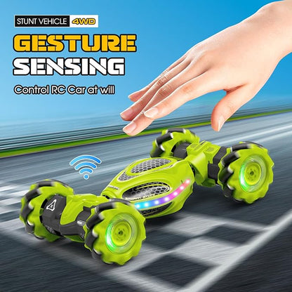 Gesture Sensing RC Stunt Car Remote Control 2.4GHz 4WD Hand Controlled Car Toys for Boys and Girls Age 6-12 360° Rotating Drift RC Cars with Lights and Music Ideal Birthday and Christmas Xmas Gift