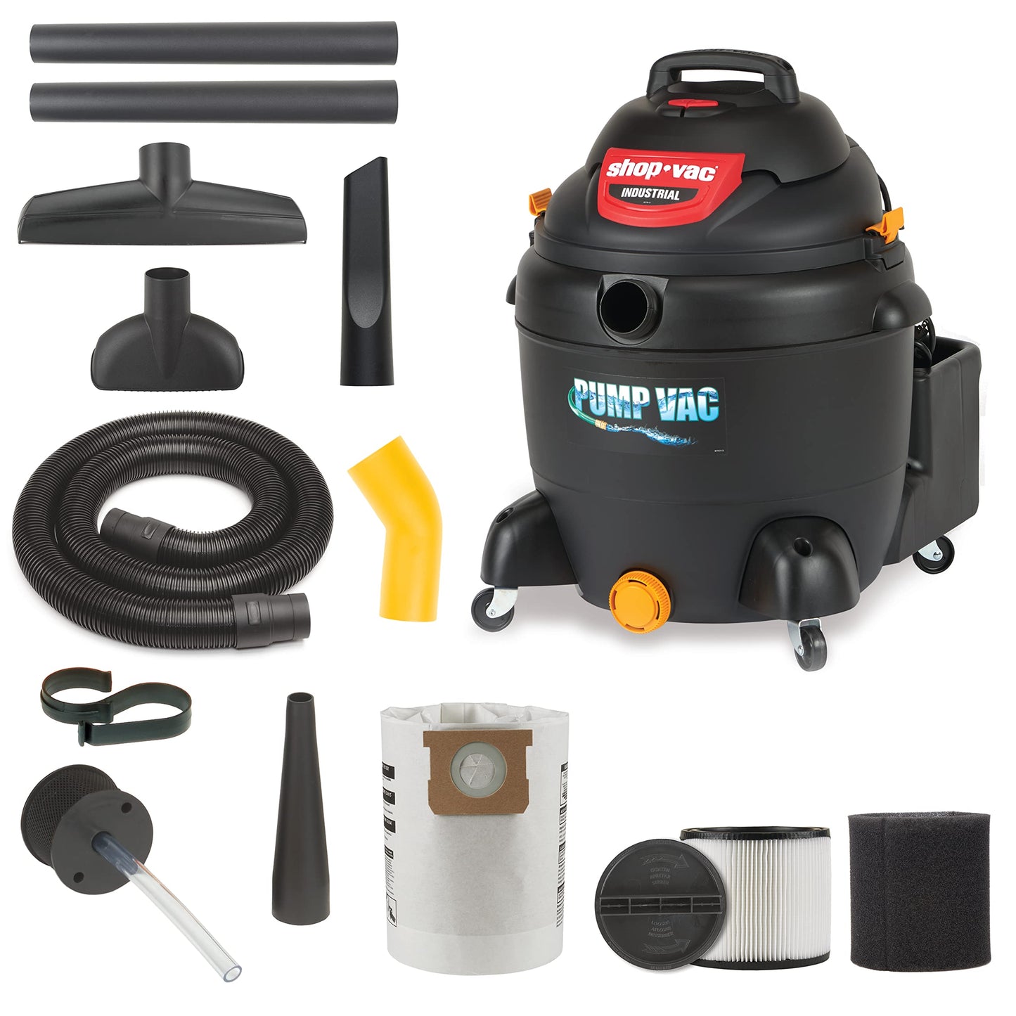 Shop-Vac 9601806 18 Gallon Wet/Dry Utility Vacuum, 6.0 Peak HP, 2.5 Inch Diameter x 8 Foot Hose, 20 Foot Cord, Design for Powerful Suction
