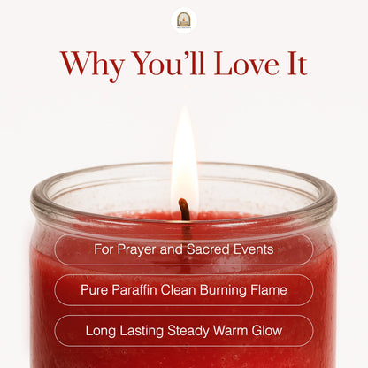 Alumenza Bulk 6 Pack Red 7 Day Candles in Glass Jar – Paraffin Wax, Clean Burning Unscented | Large & Tall Devotional Prayer Pillar Candles for Home, Memorial, Spells, Long Lasting