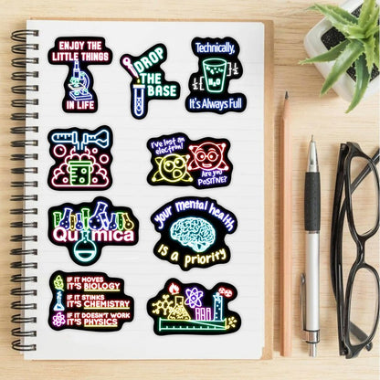 50 Pcs Cool Neon Travel Scenic Water Bottle Stickers for Kids, Glow in The Dark Vinyl Waterproof Laptop Decals for Adults, Phone Case Guitar Luggage Laptop Skateboard Decor