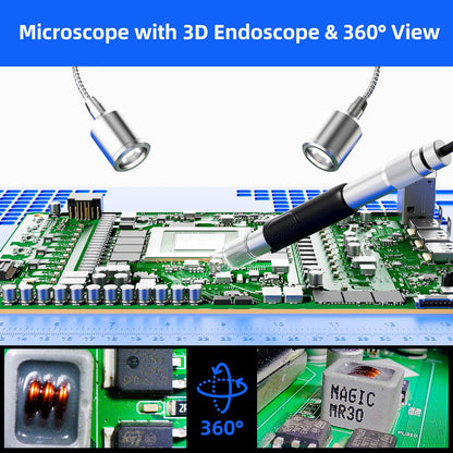 Andonstar AD409 SA 10.1'' HDMI Soldering Digital Microscope with Slide Rail Arm, Endoscope, 300X USB Electronic Microscope Camera for Professional PCB Repair, Soldering, Electronics, Windows PC