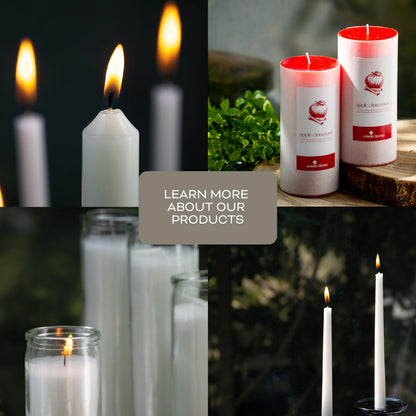 Estrella Blanca 2x8 Inch Unscented Devotional Prayer Candle – Single Long-Burning White Religious Candle in Clear Glass Jar for Altars, Memorials, Baptism & Spiritual Reflection