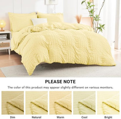 HYMOKEGE Yellow Full Size Comforter Set - 7-Piece All-Season Luxury Bedding with Sheets & Pillowcases