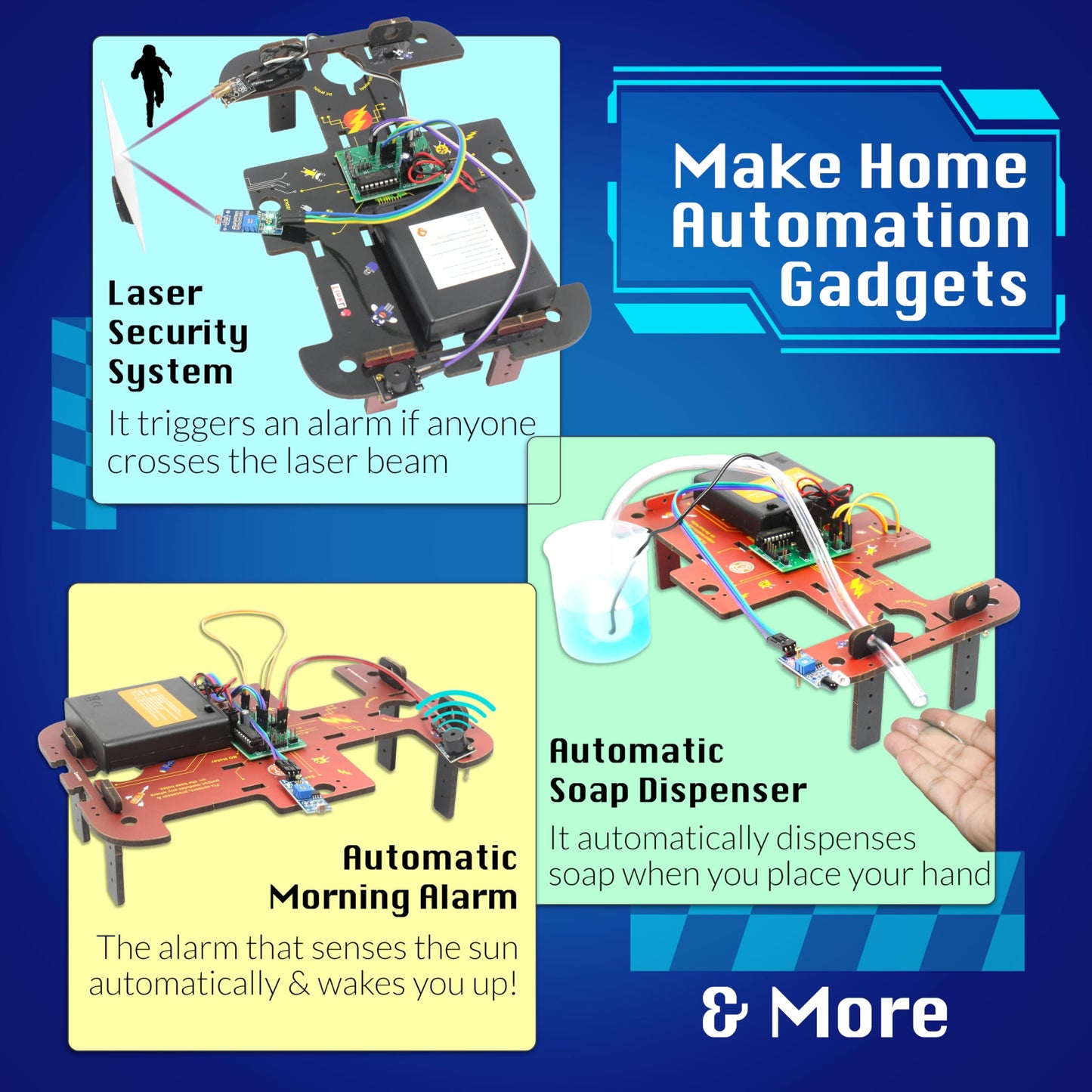 Butterfly EduFields 10-in-1 STEM Robotics Kit for Kids Ages 8-14 | Electronics & Engineering Science Kit with Circuit Board Projects | Educational Robot Building Kit