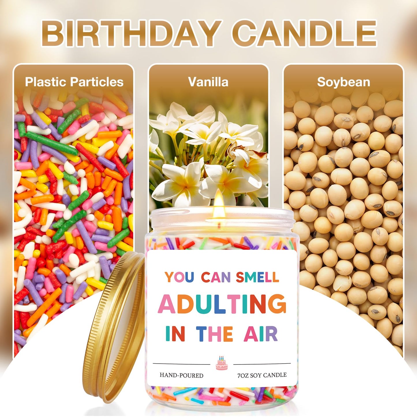 18th Birthday Gifts for Girls Boys, Happy 18th Birthday Decoration for Teens, Gift for Turning 18 Year Old Girl, 2008 18 Bday Present for Daughter, Son, Granddaughter, Niece, Friend - Vanilla Scented