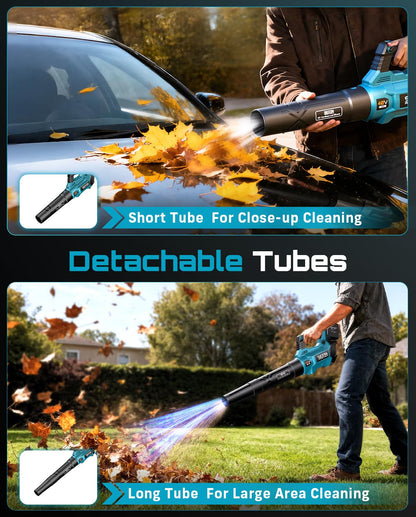 SEESII 40V Leaf Blower Cordless, 650CFM Brushless Motor Battery Powered Leaf Blower with 2 x 5.2Ah Batteries & 2 Chargers, Turbo Mode & 3 Speeds Control Electric Blower for Lawn Care/Light Snow/Debris