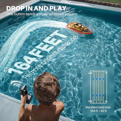 SYMA Remote Control Boat Big RC Boat Firefighter for Kids 8-12 with 40 Mins Run Time (2 Batteries) One-Key Water Spary 15 km/h High Speed and Low Battery Warning Pool Toys for Boys Girls
