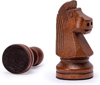 Husaria Staunton Tournament No. 4 Chessmen with 2 Extra Queens and Wooden Box 3-inch Kings